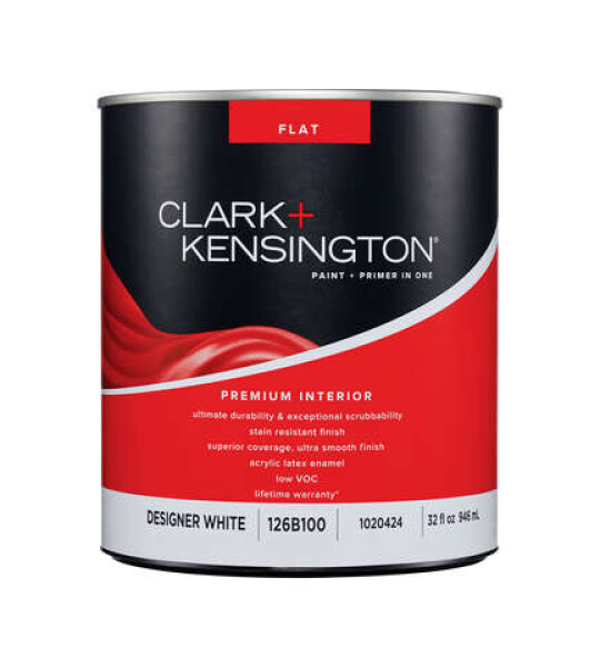 Clark Kensington Paint Primer in one FLAT Premium антивандальная краска для стен, моющаяся (Quart / 0.946 литра)