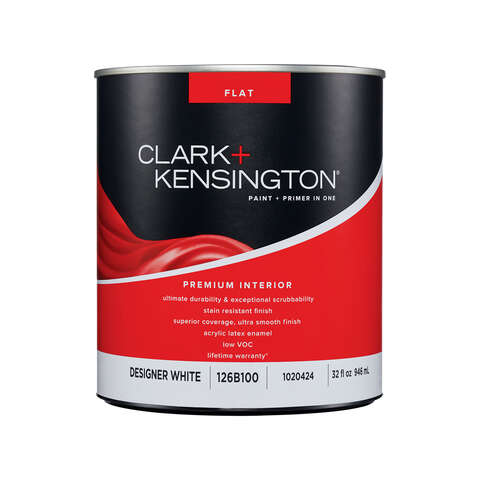 Clark Kensington Paint Primer in one FLAT Premium антивандальная краска для стен, моющаяся (Quart / 0.946 литра)