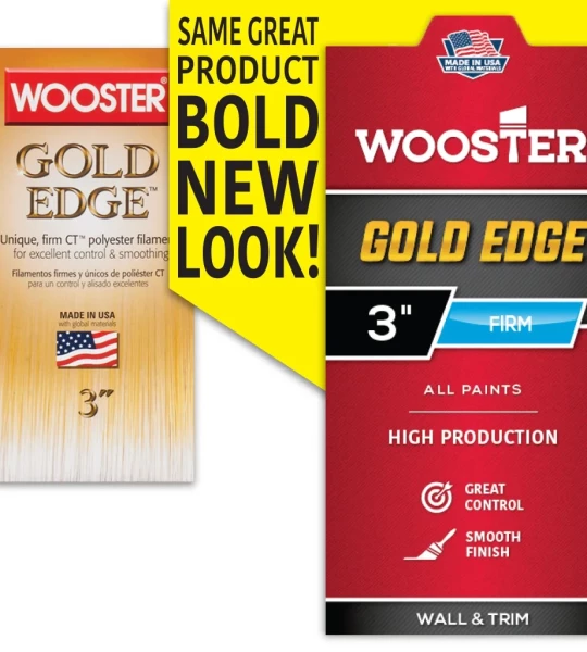 Синтетическая кисть Wooster Gold Edge с золотыми и белыми нитями