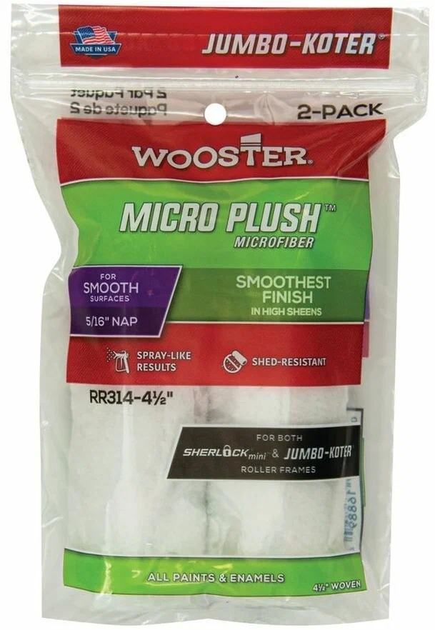 Плетеный малярный минивалик микроплюш Wooster MICRO PLUSH RR314-4