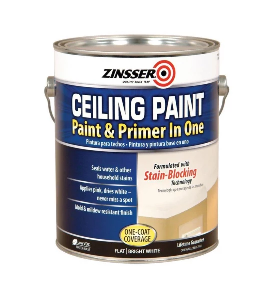 Потолочная краска с розовым индикатором Zinsser Ceiling Paint